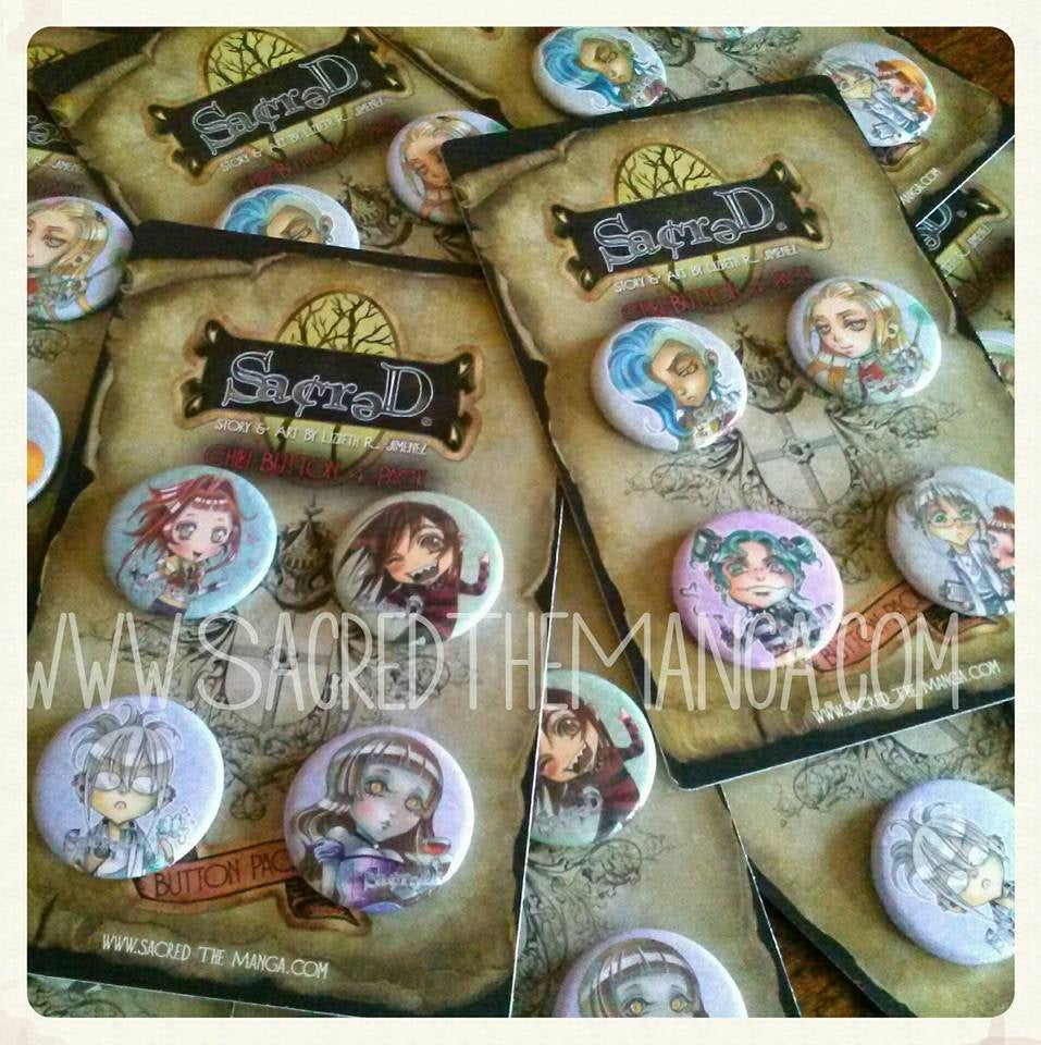 SACRED Chibi Button Pack 2