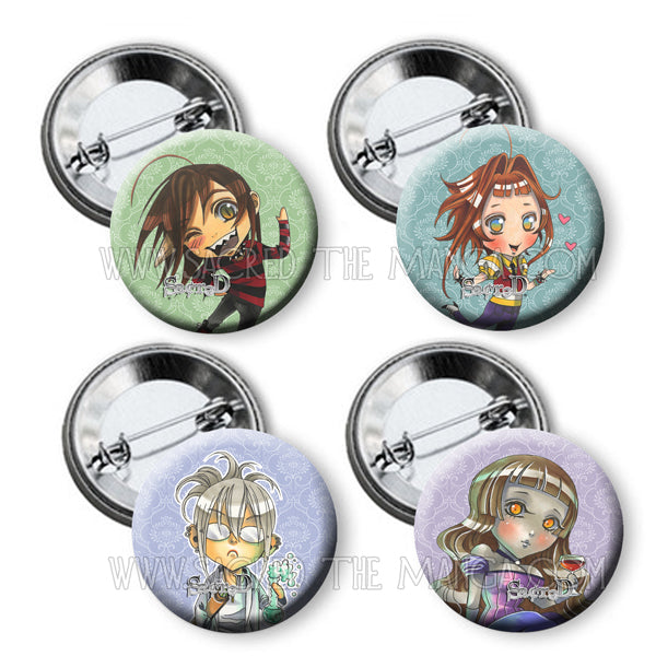 SACRED Chibi Button Pack 1