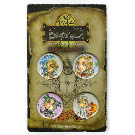 SACRED Chibi Button Pack 2
